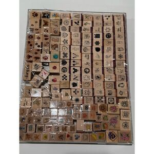 Lot 100+ Wood Mounted Rubber Stamps Disney Stampin Up Holiday Animals Floral